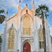 Historic Church In Charleston South Carolina Art Print
