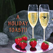 Holiday Champagne Toast Art Print