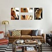 Example Of Horse Portraits On The Wall Art Print