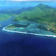 Huahine From The Air Art Print