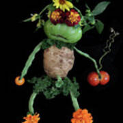 Hula Hula Harvest Frog Vegetable Art Art Print