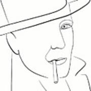 Humphrey Bogart Minimalist Portrait Art Print