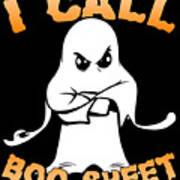 I Call Boo Sheet Ghost Funny Halloween Art Print