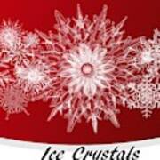 Ice Crystals Red Art Print