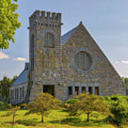 Iconic Old Stone Church West Boylston Massachusetts Art Print