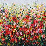Impasto Wildflower Symphony Art Print