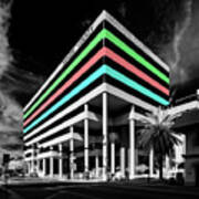 Infrared Color Striped Office Building Art Print