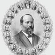 James Garfield And The Presidents Of Usa - Circa 1882 Art Print