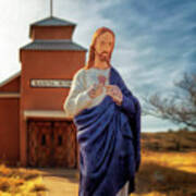 Jesus At Santa Rita Church - Riley Nm - Ghost Town Art Print