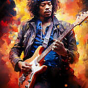 Jimi Hendrix Painting Art Print