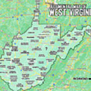 Judgmental Map Of West Virginia Art Print