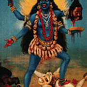 Kali Trampling Shiva Art Print