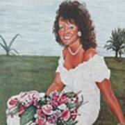 Kay On Her Wedding Day In St Lucia Art Print