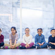 Kids Posing In Classroom Art Print