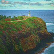 Kilauea Lighthouse Kauai Hawaii Photo Painting 7r2_dsc4441_011020185144 Art Print