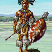 Warrior King Shaka Zulu Art Print