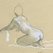 Kneeling Nude Art Print