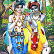Krishna And Balaram Art Print