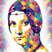 La Belle Ferronniere By Leonardo Da Vinci - Colorful Pop Art Effect Art Print