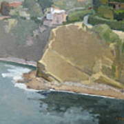 La Jolla Bay, Cliffs Along Coastwalk Art Print