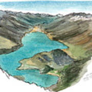 Lake Hawea From Corner Peak Art Print