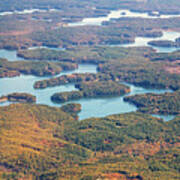 Lake James North Carolina Aerial View Art Print