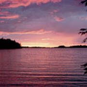 Lake Landscape Photography - Rainy Lake Sunrise Art Print