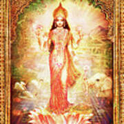 Lakshmi Goddess Of Fortune With Lighter Frame Art Print