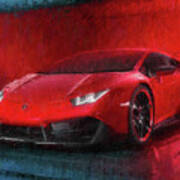 Lamborghini Huracan Painting By Vart Art Print