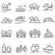 Landscape Icon Set Art Print