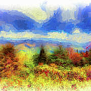 Landscapes And Mountains Blue Ridge Rainbow Autumn Ap 1213 Art Print