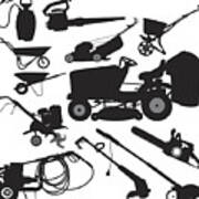 Landscaping Equipment, Yard Work Tools Art Print