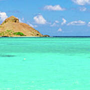 Lanikai Beach Two Boats And Two Mokes 3 To 1 Aspect Ratio Art Print