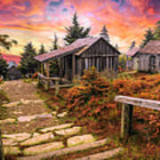 Le Conte Lodge Cabins In Early Autumn Art Print