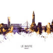 Le Havre France Skyline #27 Art Print