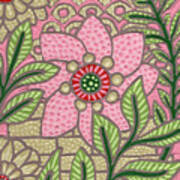Leaf And Design Carnation Pink 5 Art Print