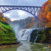 Letchworth Upper Falls Fall Splendor Art Print