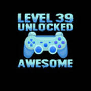 Level 39 Unlocked Funny Gaming Metal Print