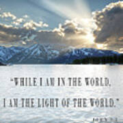Light Of The World Bible Verse Mountains Art Print