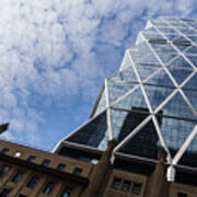 Lines Triangles And Cloud Puffs - Hearst Tower In New York City Art Print