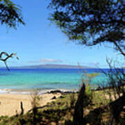 Little Beach On Maui Looking Over At The Island Of Lanai. Art Print