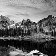 Little Colchuck Lake Black And White Art Print