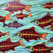 Little Michif Swimming Upstream Art Print