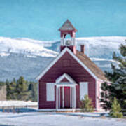 Little Schoolhouse In The Shadow Of The Rockies Art Print