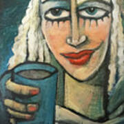 Liz With Coffee Art Print