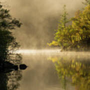 Loch Ard In Autumn Misty Sunrise Art Print