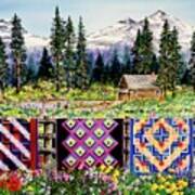 Log Cabin Quilts Art Print