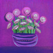 Lollipop Flowers In Pink And Purple Art Print