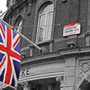 London Leicester Square Sign London Uk England Black And White Selective Color Art Print