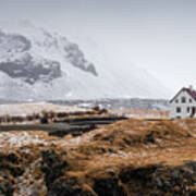 Lonely  House In Winter Iceland #3 Art Print